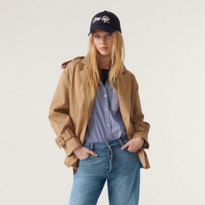 바앤쉬 단색 면 트렌치코트 I2