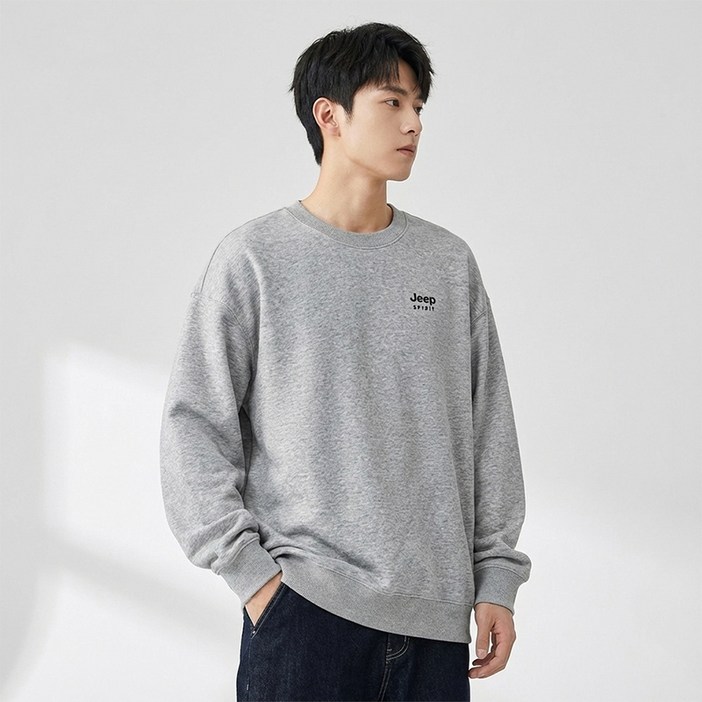 지프 남녀공용 패셔너블 코튼 라운드넥 맨투맨