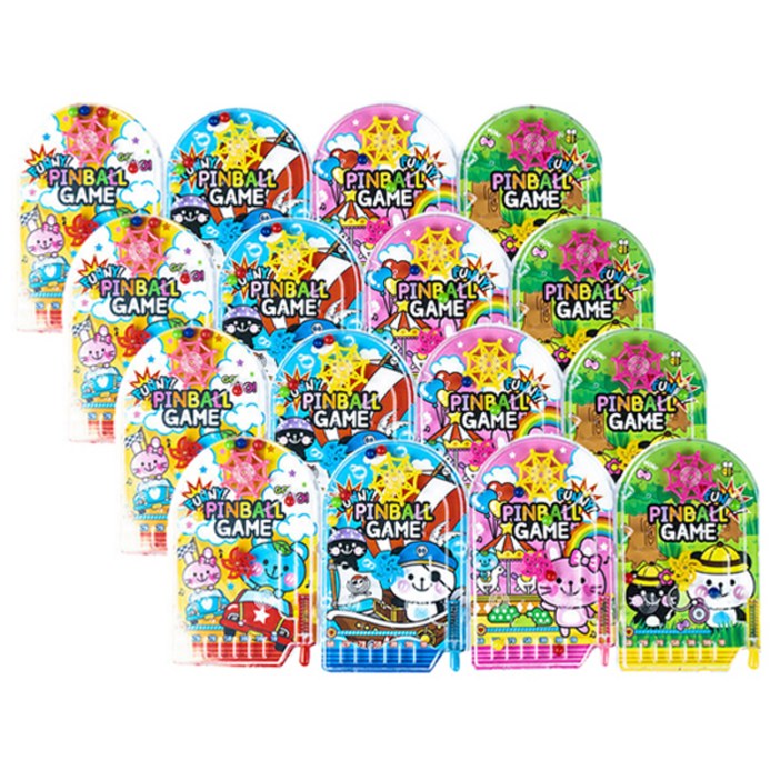 쥬크박스 퍼니 핀볼게임 파랑 4p + 초록 4p + 분홍 4p + 노랑 4p