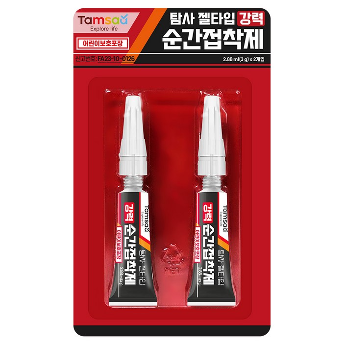 탐사 젤타입 강력 순간접착제 2p, 1개 탐사 젤타입 강력 순간접착제 2p, 1개