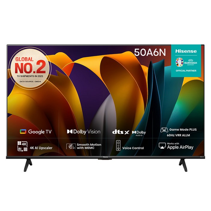 HISENSE 4K UHD LED 스마트TV 50A6N, 127cm50인치, 50A6N, 스탠드형, 고객직접설치