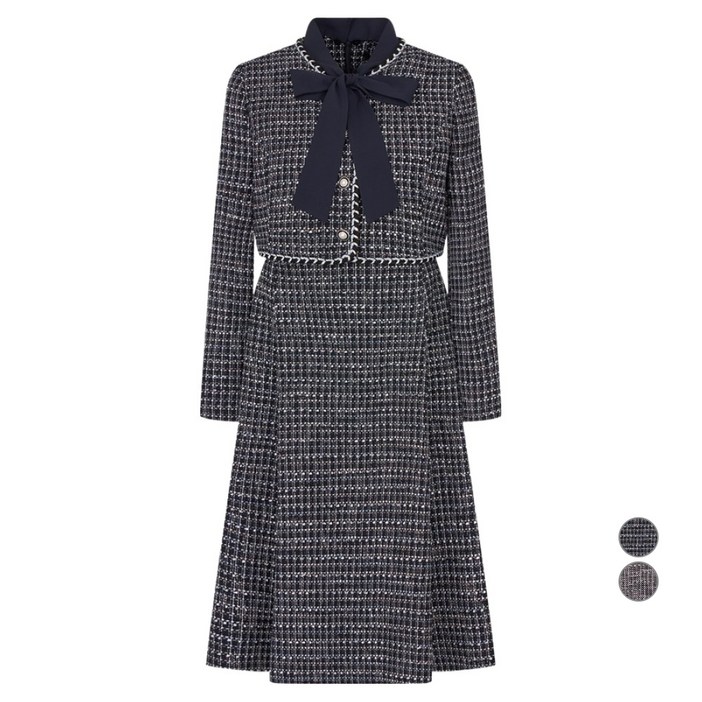 케네스레이디 여성용 스위토 리본 트위드 원피스