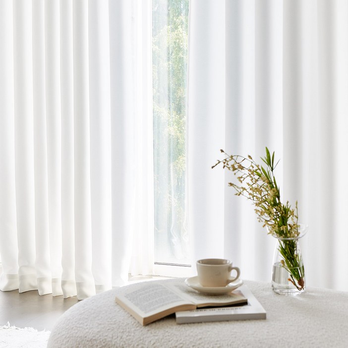 데코원 제이드2 아일렛 암막 커튼 2개  끈 2개