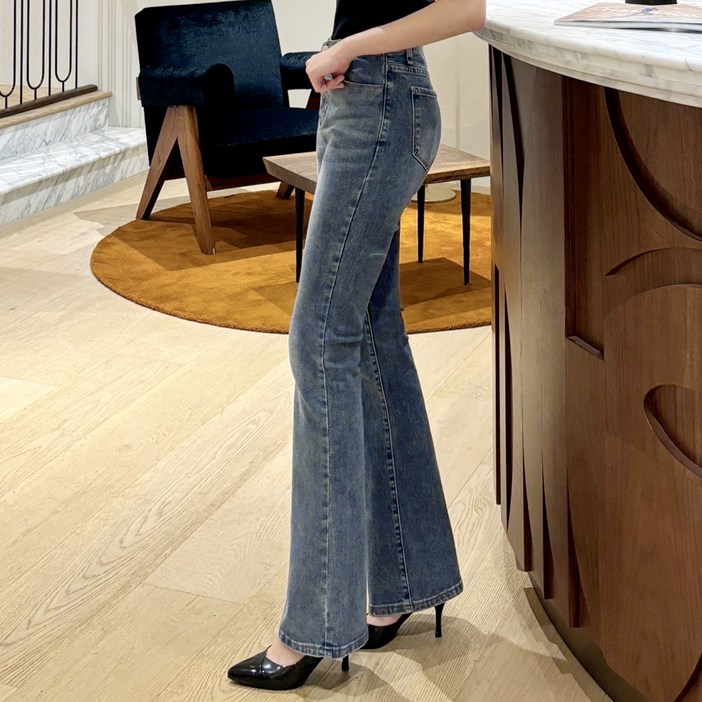 인비비드 여성용 갓생 히든밴딩 스판 세미 부츠컷 기장선택 데님 청바지 숏 G09D17_ij5560