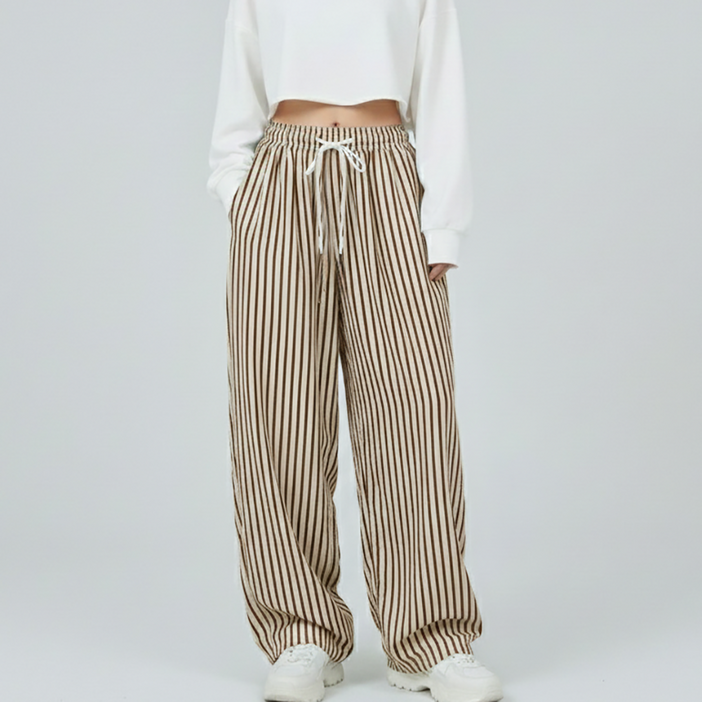 메이첼 여성용 엠볼 시어서커 스트라이프 팬츠 12281