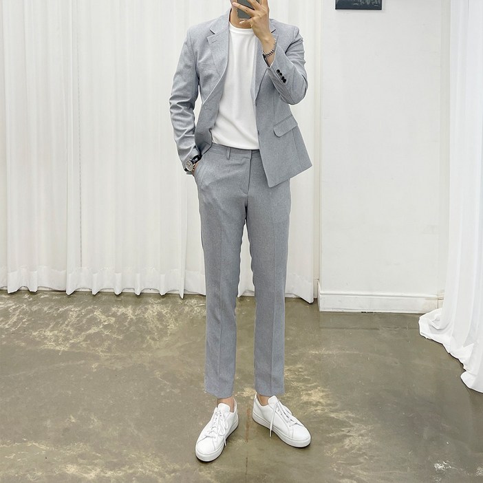 아도르클래식 남성용 포원 반밴딩 봄 여름 가을 프리미엄 정장 세트