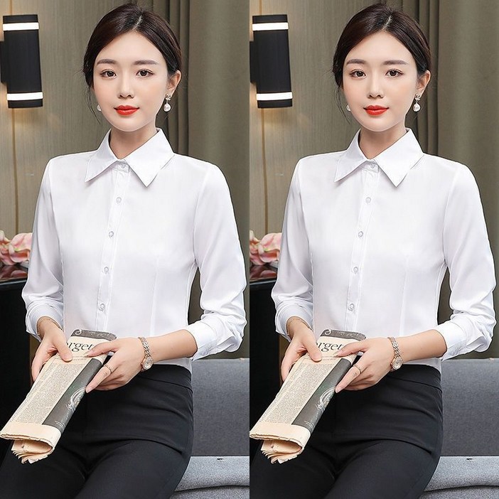 11 여성 슬림핏 스판 셔츠 구김없는 블라우스