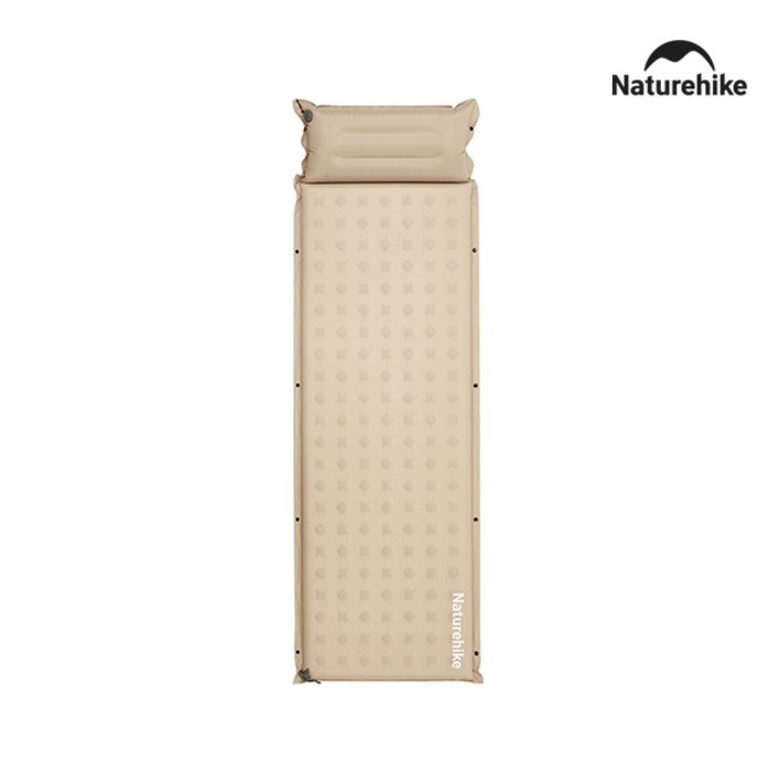 네이처하이크 D 시리즈 자충 매트 베개일체형, 카키베이지