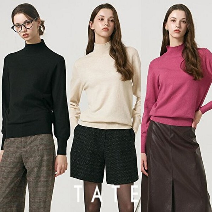 테이트 여성 메리노울 블렌딩 니트 3종
