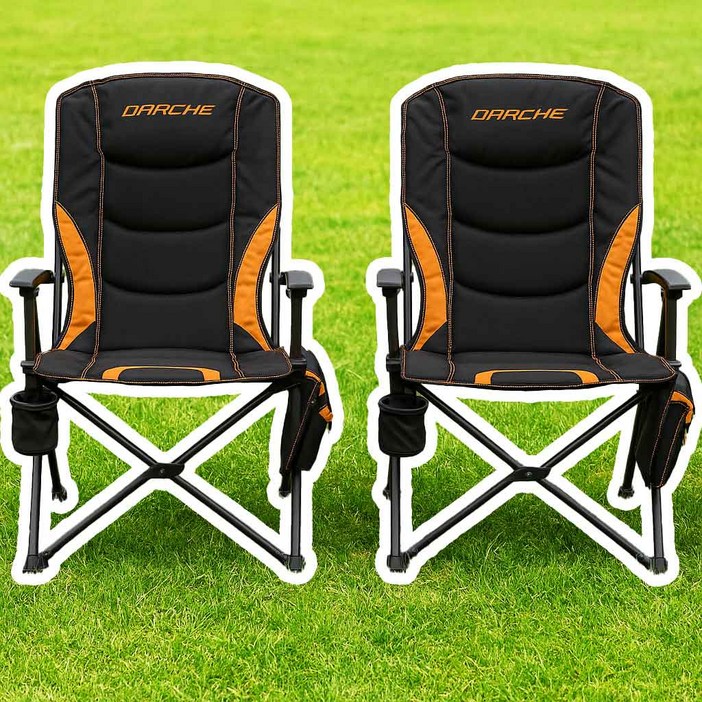 다치 코브라 캠핑의자 물컵거치대 다용도주머니 블랙오렌지 Darche COBRA CHAIR, 1개, 블랙오렌지포인트