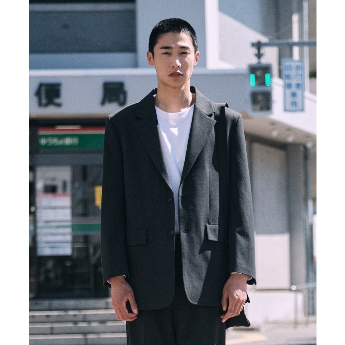 트윌 컴포트 셋업 차콜 그레이 리얼오버핏SEJVZ78SET