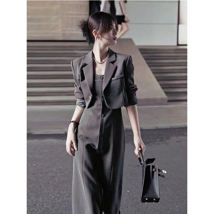 꽃소담 여성 크롭 정장자켓 원피스 투피스 HZHF2078