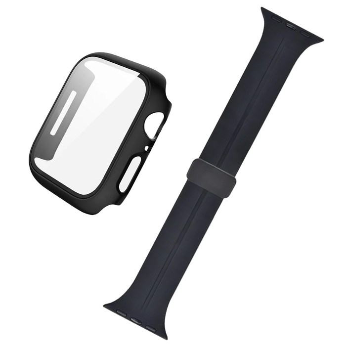 더조은셀러 애플 워치 호환 D버클 실리콘 스트랩 강화유리 케이스 시계줄 밴드