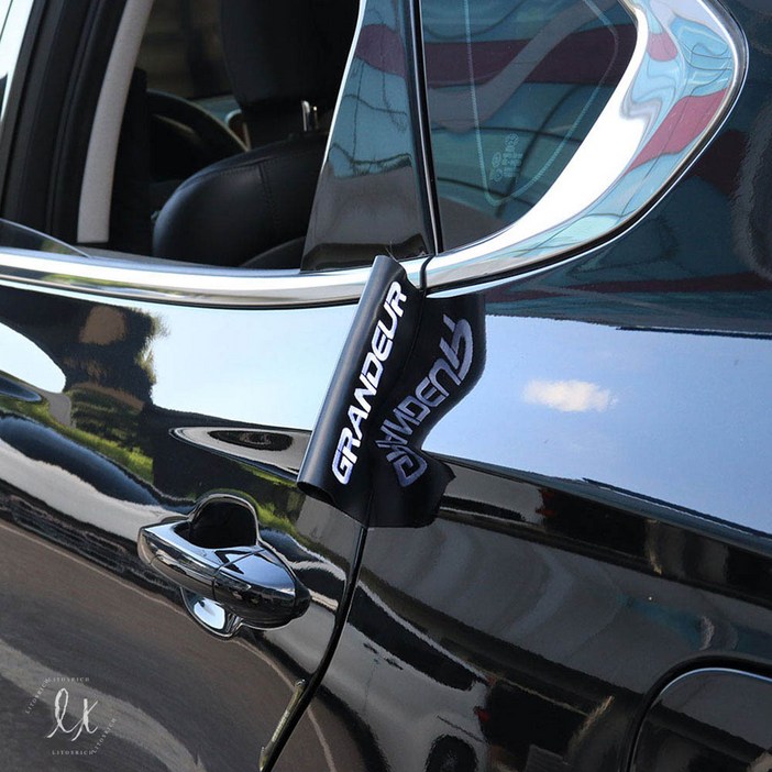 비브랜드[누나몰] 차종 맞춤 이중자수 로고 가죽 라벨 스티커 더뉴그랜저 IG HG TG [호환상품]