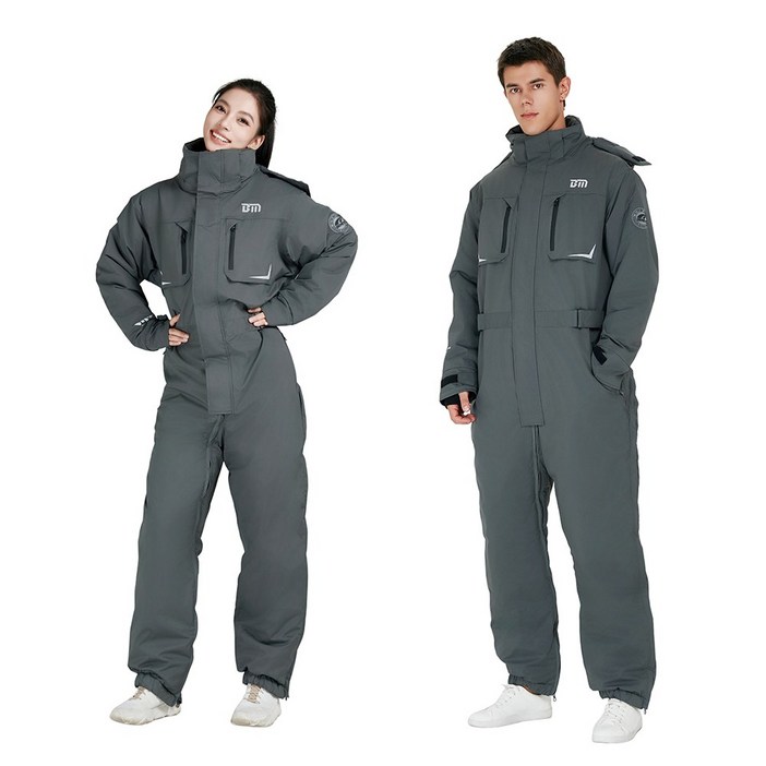 ZHINUO 지누오  오토바이 방풍복 패딩 우주복 일체형 스즈끼복 겨울 작업복 배달 방한복 라이딩 낚시복 스키복 허리 저퍼 허리 조절