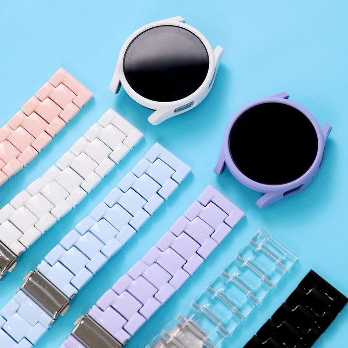 오르몽트 갤럭시워치7 6 5 4 3 캔디 스트랩 파스텔 마카롱 밴드 프로 액티브 20mm 시계줄, 투명