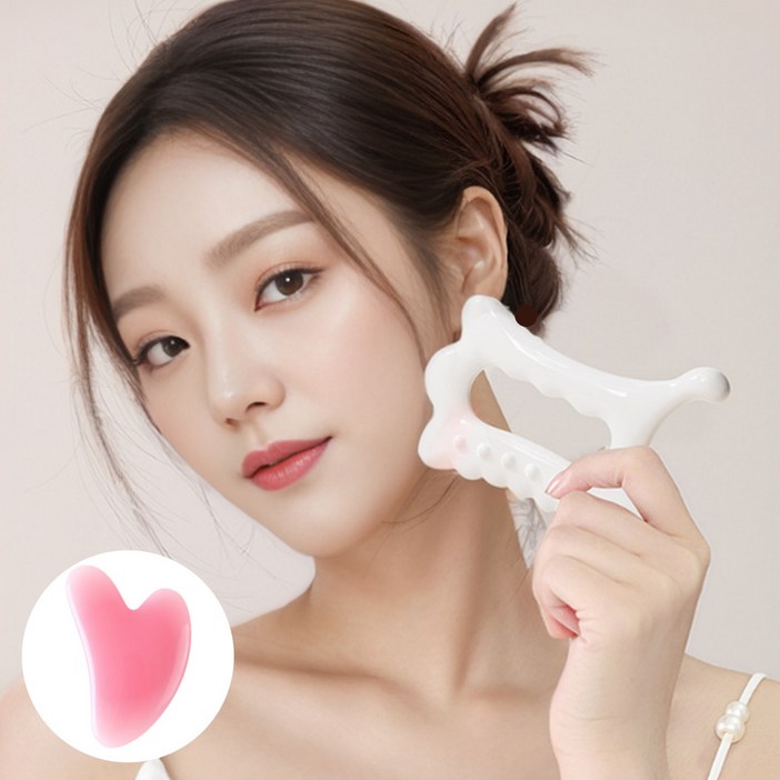 여신괄사 V라인 페이스 바디 2개세트 경락 괄사, 1세트, 화이트