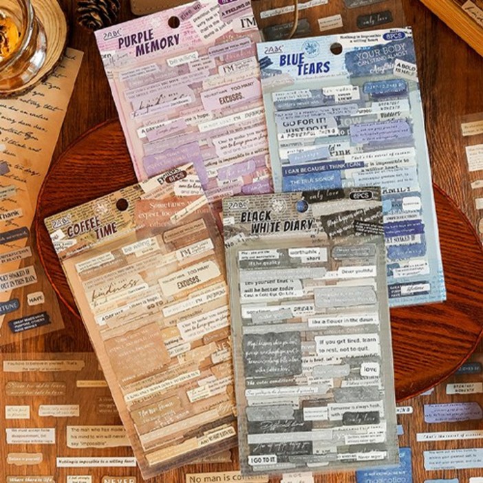 앨리스앤 빈티지다꾸 조경 스티커팩 레터링 조각 스티커