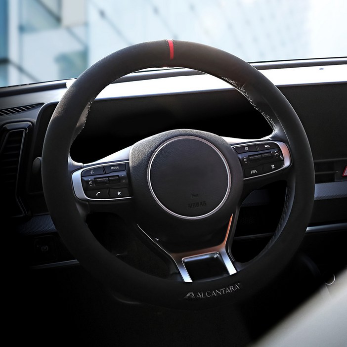 본투로드 알칸타라 핸들커버 원형 블랙