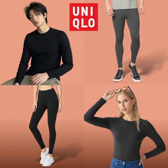백화점판매용 유니클로 내의 히트텍 크루넥T  발열 내복 히트택 티셔츠 레깅스 언더웨어