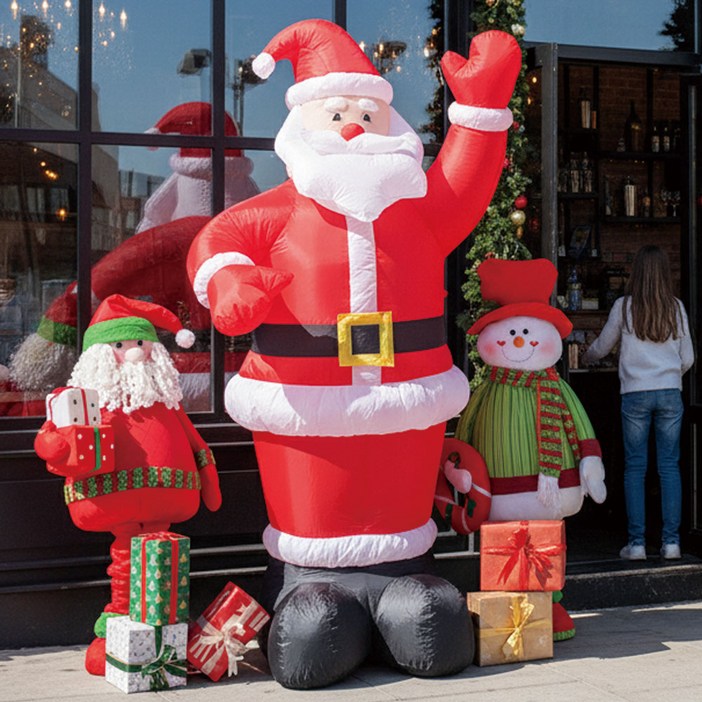 공간뉴데이 대형 홍보용 에어 산타 매장홍보 이벤트 에어벌룬, 1개, LED 산타