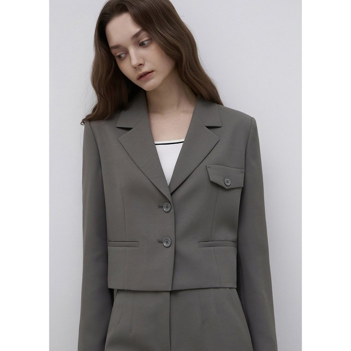 백화점매장출고 잇미샤 투버튼 테일러드 크롭 자켓 ITQ3BJK210