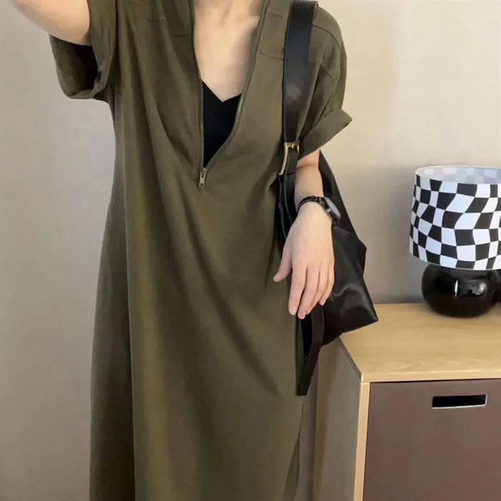 LL-1256 편안하게 예뻐지는 집업 원피스