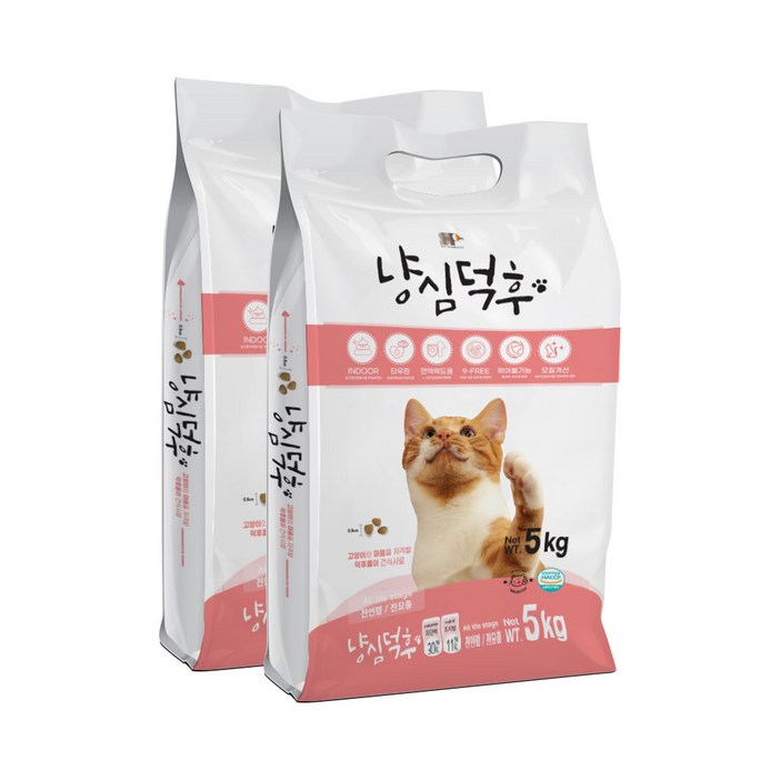 냥심덕후 고단백 고양이 대용량 사료, 5kg, 2개 냥심덕후 고단백 고양이 대용량 사료, 5kg, 2개