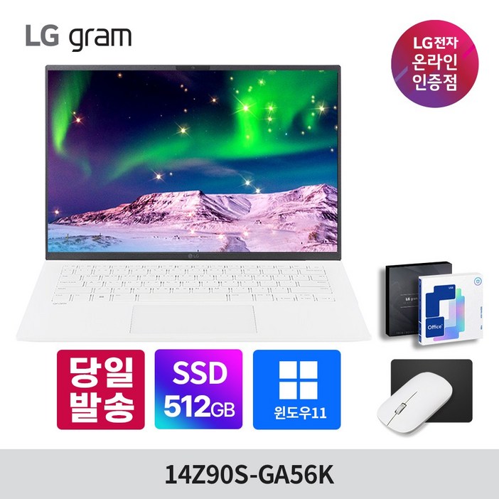 LG그램 14인치 14Z90S-GA56K 인텔 Ultra5 램16GB 512GB 윈도우11 엘지 노트북, WIN11 Home, 화이트, 512GB, 14Z90S-GA56K, 16GB