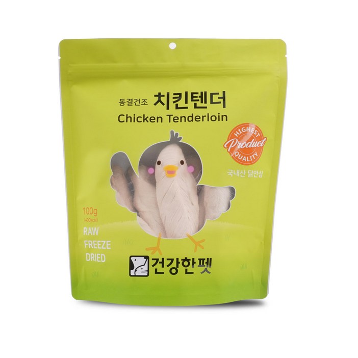건강한펫  동결건조 치킨텐더 100g