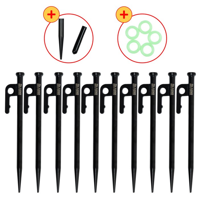 알래즈 단조팩 텐트팩 캠핑 타프 말뚝 고정 강철 팩 S45C 20cm 30cm 40cm 10개 20개, 20개