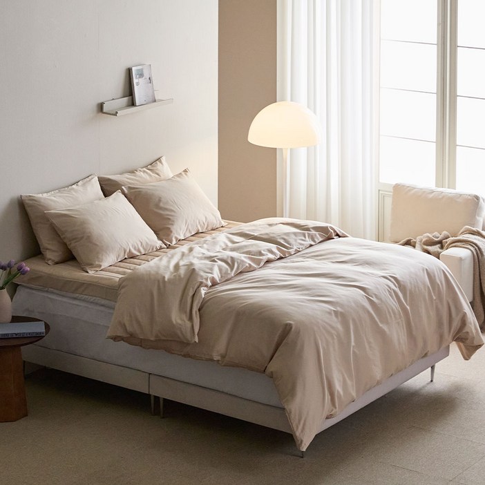 바운티풀 호텔침구세트 스탠다드 겨울 구스이불솜+이불커버 SS, 솔리드 베이지