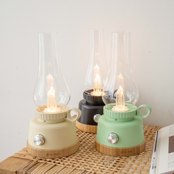 눈키 랜턴 캠핑 감성 무드등 휴대용 충전식 LED 호롱불 케이스포함