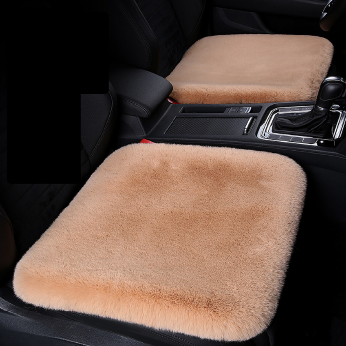 LIG 자동차 방석 양모방석 겨울방석 털방석 시트 운전1P+조수1P(2개세트), 뒷좌석1P, 차량용 방석, 블랙, 1세트