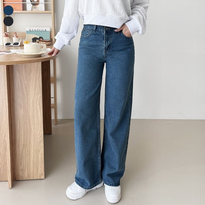가비진 여성용 데님 일자 와이드 키작녀 청바지 롱팬츠 SL 가비진 여성용 데님 일자 와이드 키작녀 청바지 롱팬츠 SL