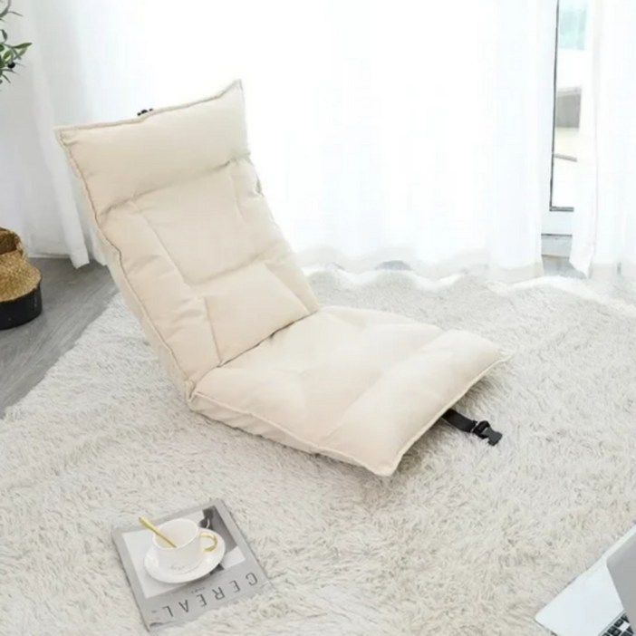 라온프리 편안한 1인용 쇼파 접이식 각도조절 좌식의자, 크림 화이트, 1개