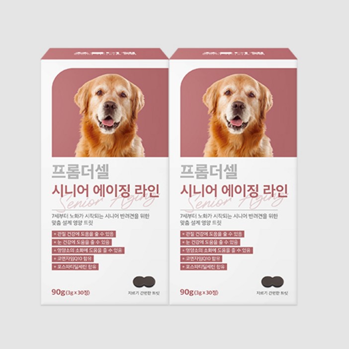프롬더셀 강아지 노견 영양제 관절 피부 피모 눈건강 백내장 치매 항산화제 30정, 30정, 종합영양제, 2개