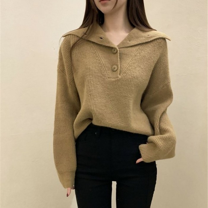 KDNC 여성 루즈핏 블라우스 트렌디 니트티