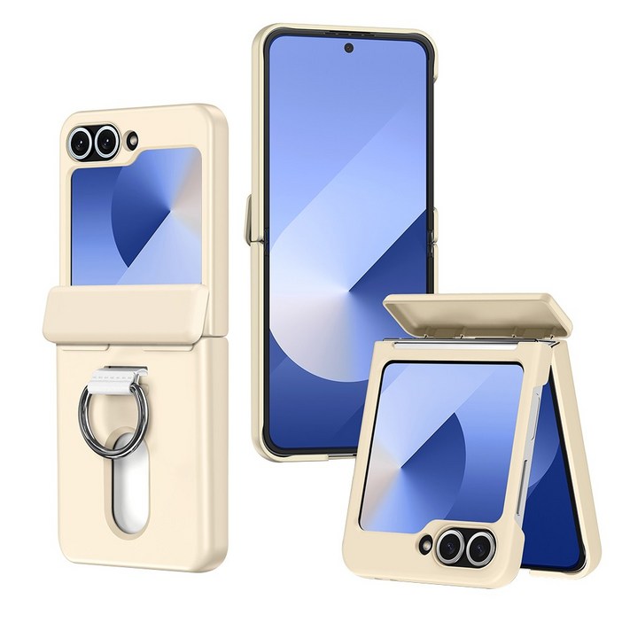 YINUO 갤럭시 z플립 5 6 7 FE 자동 힌지 보호 카드 수납 휴대폰 핑거링 케이스