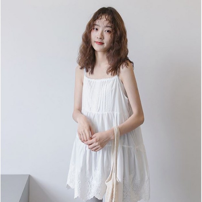 블루팝 레이스 나시  원피스