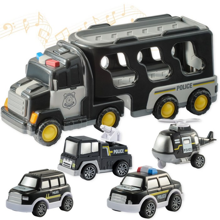 레디앤조이 소방경찰 트럭 미니자동차 장난감, 경찰차