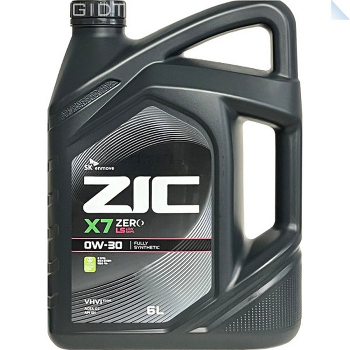 SK 지크 제로 ZIC X7 ZERO LS 0W30 6L 합성 디젤 엔진오일 경유 DPF, 1개, 0w30, 6L