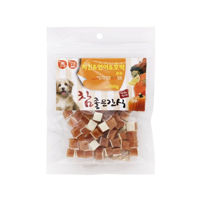 참좋은 간식 치킨&연어&호박큐브 100g x10개 애견간식 강아지간식