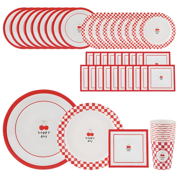 이와이엔스토리 코코 해피 체리 파티 테이블 25p 세트