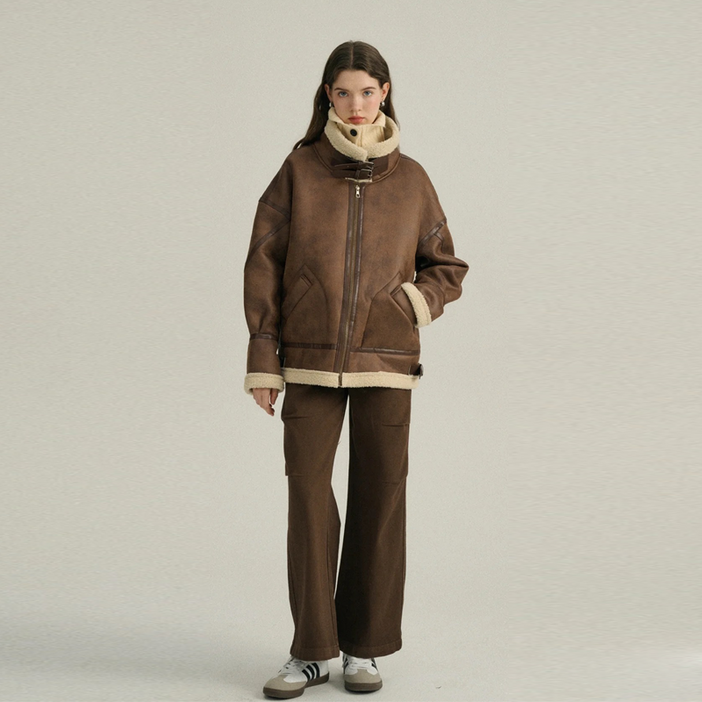 루메코23  오버핏 레더 무스탕 J-83