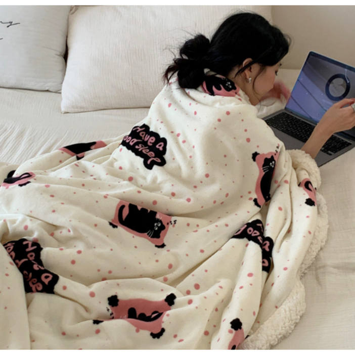 파밍굿즈 하루솜 겨울 극세사 양면 양털 블랭킷 무릎담요 이불