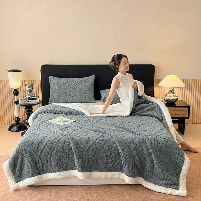 Wunnifu-극세사 담요는 가을 겨울 침대와 소파 겸용 보온 다용도 담요입니다