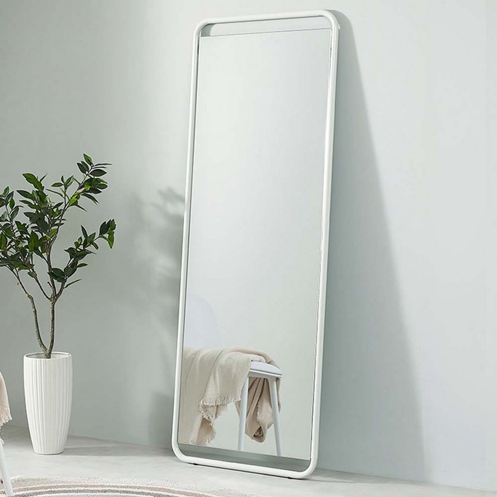 미드센츄리 대형 와이드 전신거울 모던 심플 화이트 스틸 미러