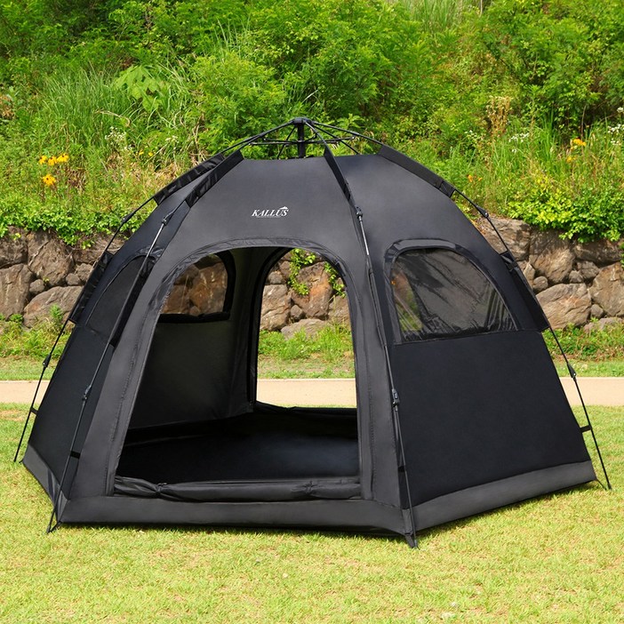 칼루스 오토 육각텐트 6P, 블랙, 56인용