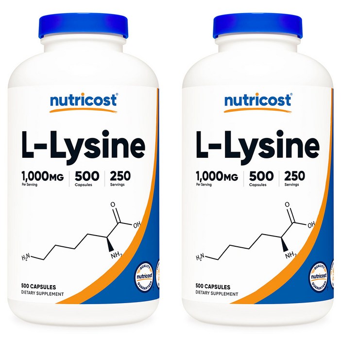 뉴트리코스트 L라이신 1000mg 500캡슐, 500정, 2개 뉴트리코스트 L라이신 1000mg 500캡슐, 500정, 2개